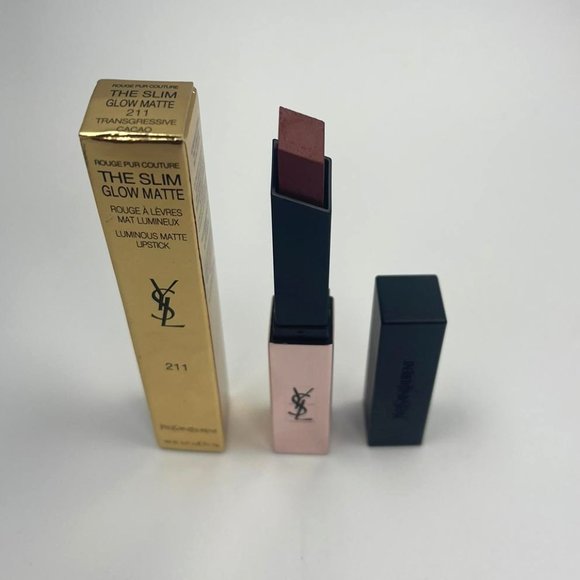 YSL The Slim Glow Matte Lipstick 211 Transgressive Cacao BRAND NEW - Picture 3 of 3